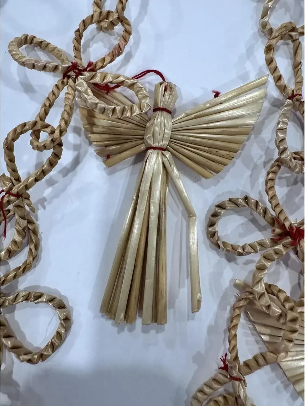 Wheat Garland, Vintage, Angels, Hearts, Bells, X3, 90 inches Ea. Christmas.